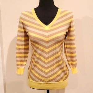 The Limited Women's V-Neck Sweater,  Medium, Color: Yellow/Tan